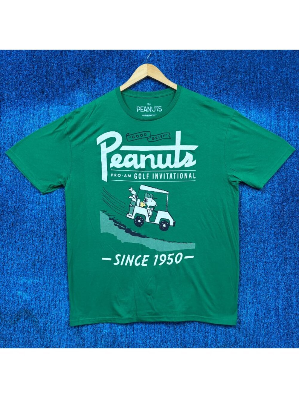 Peanuts Snoopy Cartoon Green T-Shirt Size Extra Large